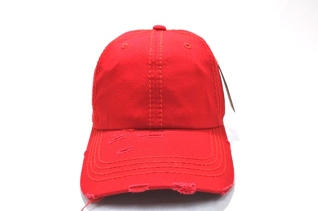 HS-007 COTTON VINTAGE STITCH CAP RED
